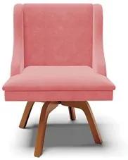 Kit 10 Cadeiras Estofadas Giratória para Sala de Jantar Lia Suede Rosê