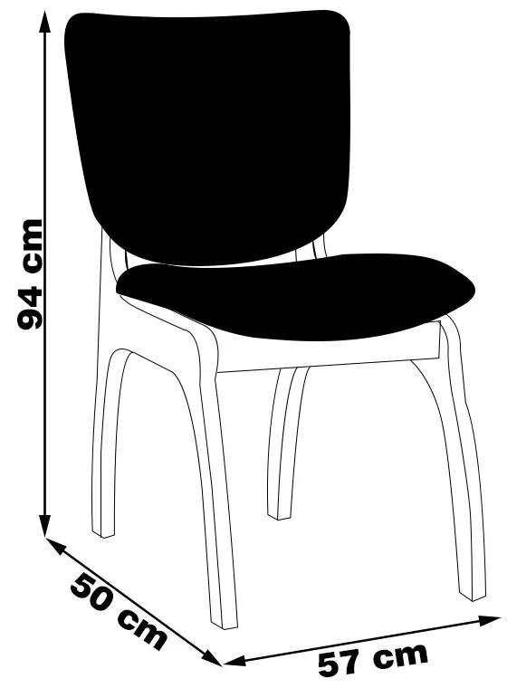 Kit 6 Cadeiras Decorativa Sala de Jantar Madeira Maciça Robbie Suede Terracota/Tabaco G42 - Gran Belo