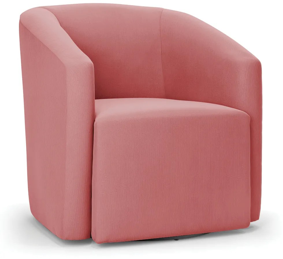 Poltrona Decorativa Base Giratória Kit 2 Stella Max Suede Rosê D03 - D'Rossi