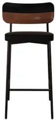 Banqueta Alta Bar Estofada Kit 6 Ella M25 Linho Preto/Marrom - Mpozena