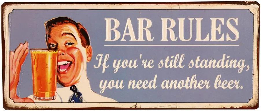 Placa de Metal Decorativa Vintage Bar Rules