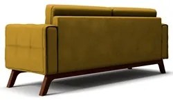 Sofá 150 cm 2 Lugares Sandero C-279 Veludo Amarelo - Domi