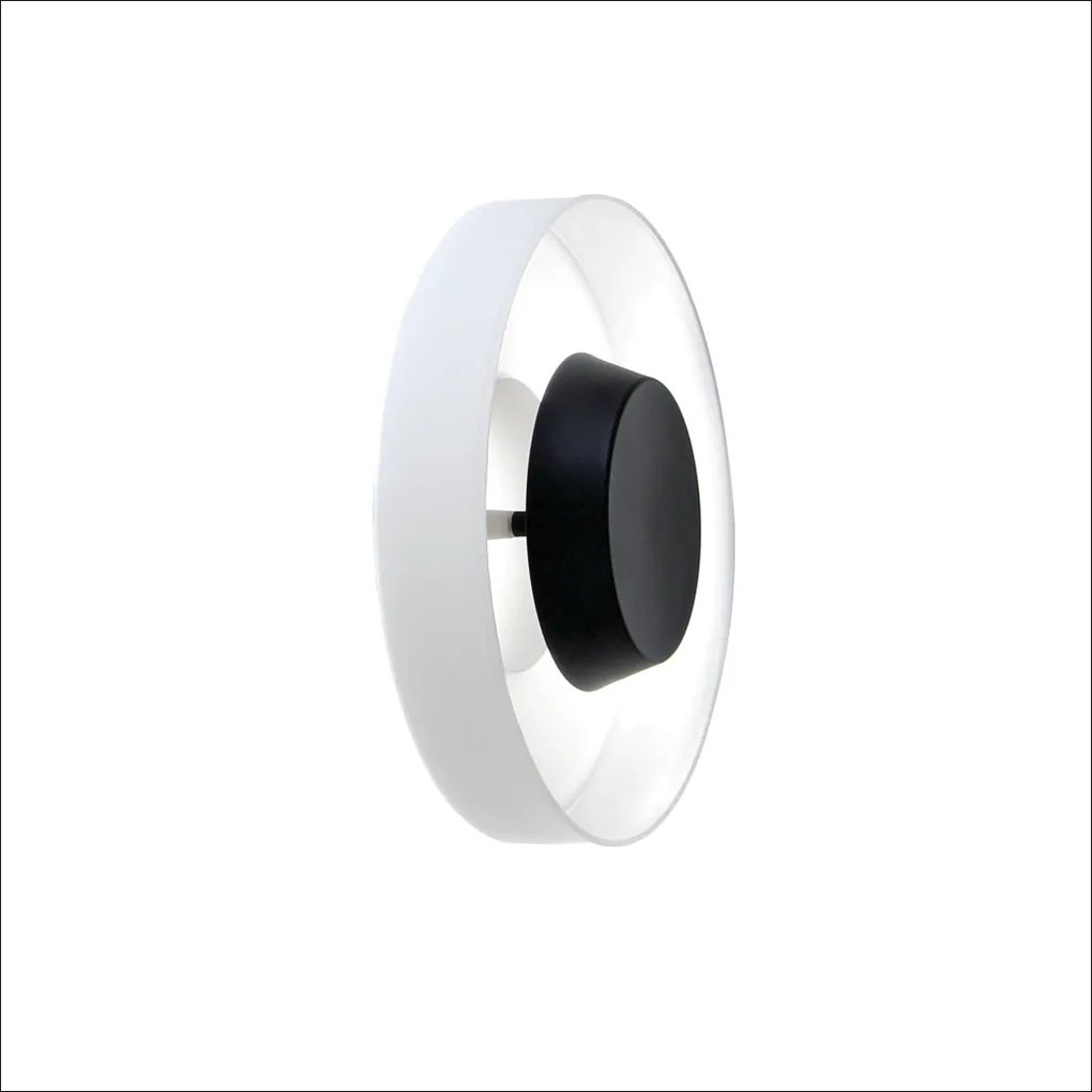 Arandela Bol Ø32X09Cm Rebatedor Em Vidro E Metal Alumínio 01Xled 9W 27... (PRETO, AMBAR)