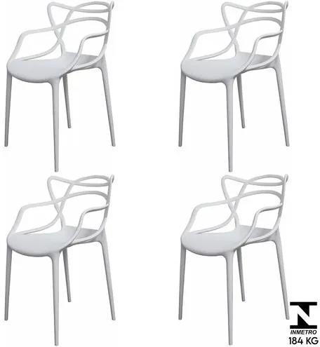 Kit 4 Cadeiras Aviv em Polipropileno Branco - 70860 Sun House