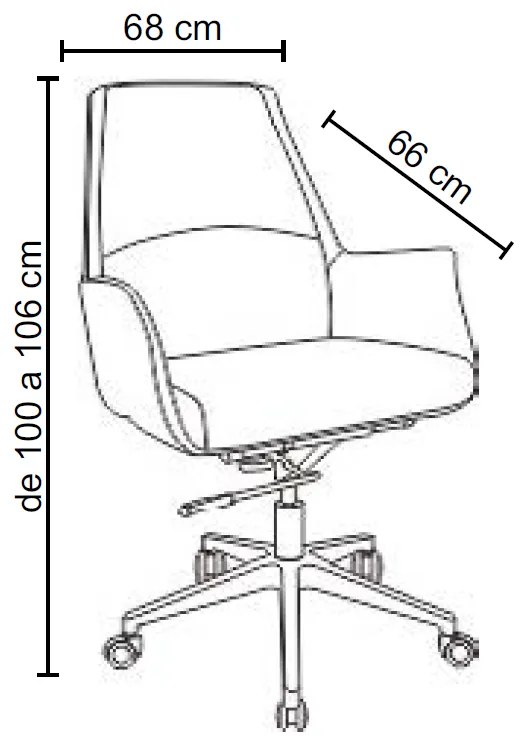 Cadeira de Escritório Office Diretor United com Rodízios Giratória Base Estrela PU Marrom G56 - Gran Belo