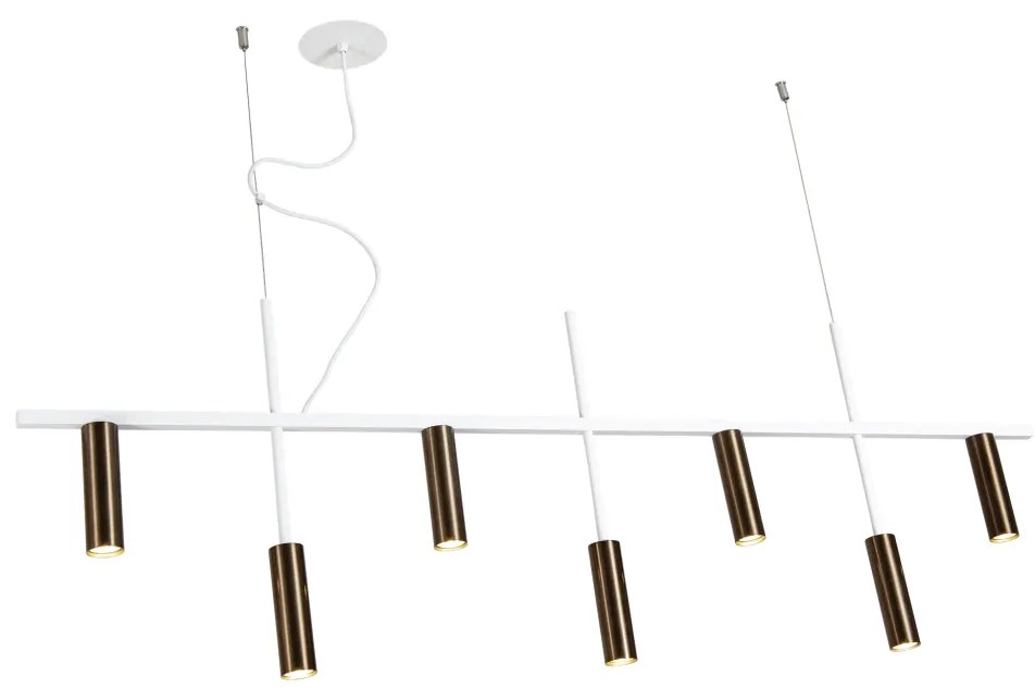 Pendente Platinum Linear 3,8X44,5X130Cm 7Xmr11 - Usina 16930/130 (FN-F - Fendi Fosco)