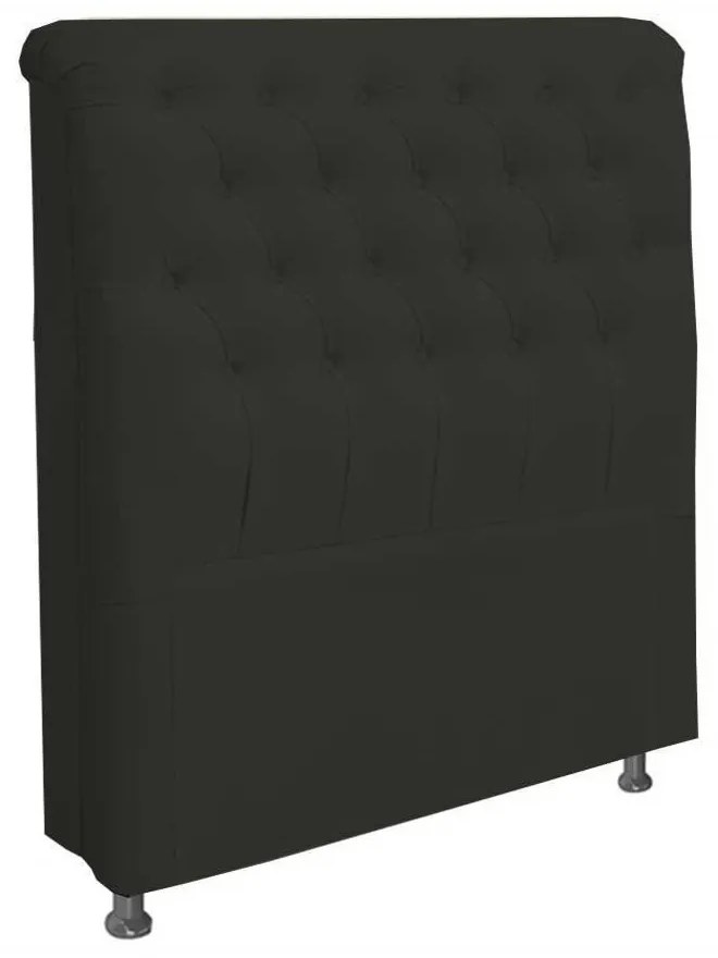 Cabeceira Paris Cama Box Solteiro 90 cm Corino Preto D'Rossi