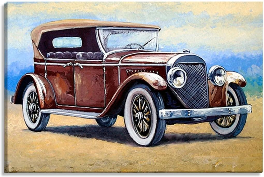 Tela Decorativa Estilo Pintura Carro Retrô Anos 30 - Tamanho: 60x90cm (A-L) Unico