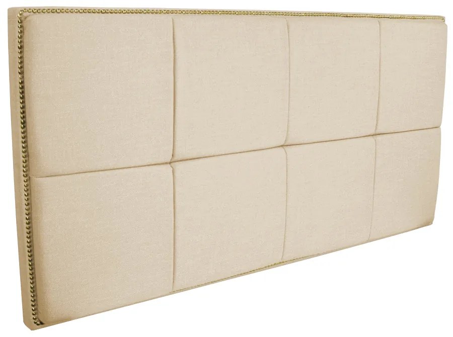 Cabeceira Painel Havana para Cama Box Casal 140 cm Linho A103 Com Tarraxas Dourada - D'Rossi