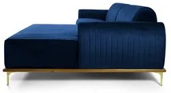 Sofá 255cm 4 Lugares com Chaise Direito Pés Gold Molino C-304 Veludo A