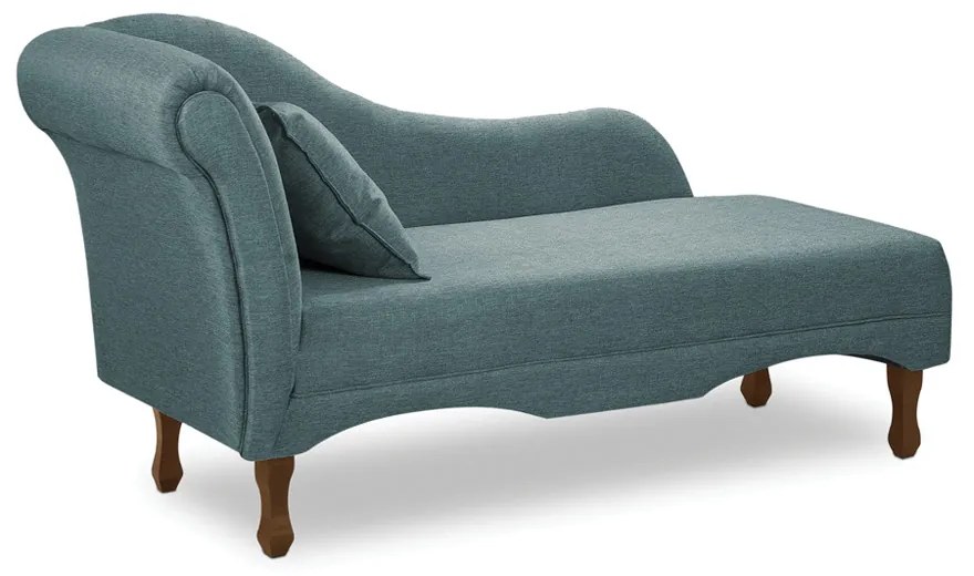 Divã Recamier Pés Retrô Medelin 150cm Linho E03 - D'Rossi - Azul