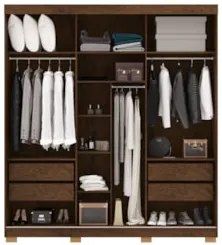 Guarda Roupa Casal 200cm 3 Portas Duke Flex Imbuia/Fendi V02 - Mpozena