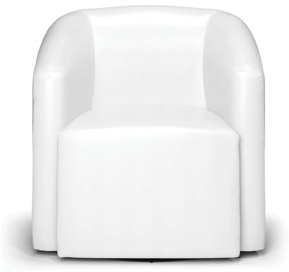 Poltrona Decorativa Base Giratória Stella Max Sintético PU D03 - D'Rossi - Branco