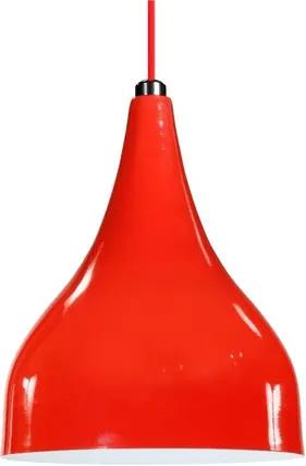 Luminária Pendente Gota Vermelho de Alumínio - Soq: E27 | Tam: 18x15cm | Mod: Metty