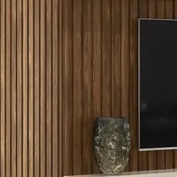 Kit 2 Placas Painel Ripado Decorativo 99cm Slat M20 Palisandro - Mpoze