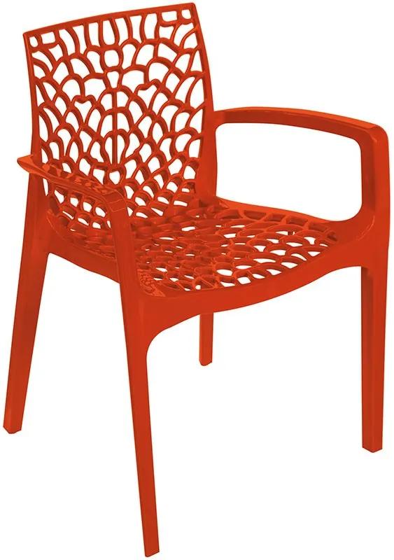 Cadeira Gruvyer Com Braço PP Vermelha Or Design