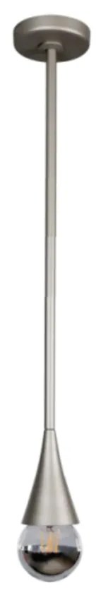 Pendente Jazz Single Rígido Haste Fixa 50Cm Ø11X50Cm 1Xe27 - Usina 520... (FN-F - Fendi Fosco)
