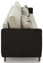Sofá 3 Lugares Living 192cm Zoe Z08 Veludo Bege/Preto - Mpozenato