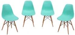 Kit 04 Cadeiras Eiffel Charles Eames Azul Tiffany F01 com Base de Made