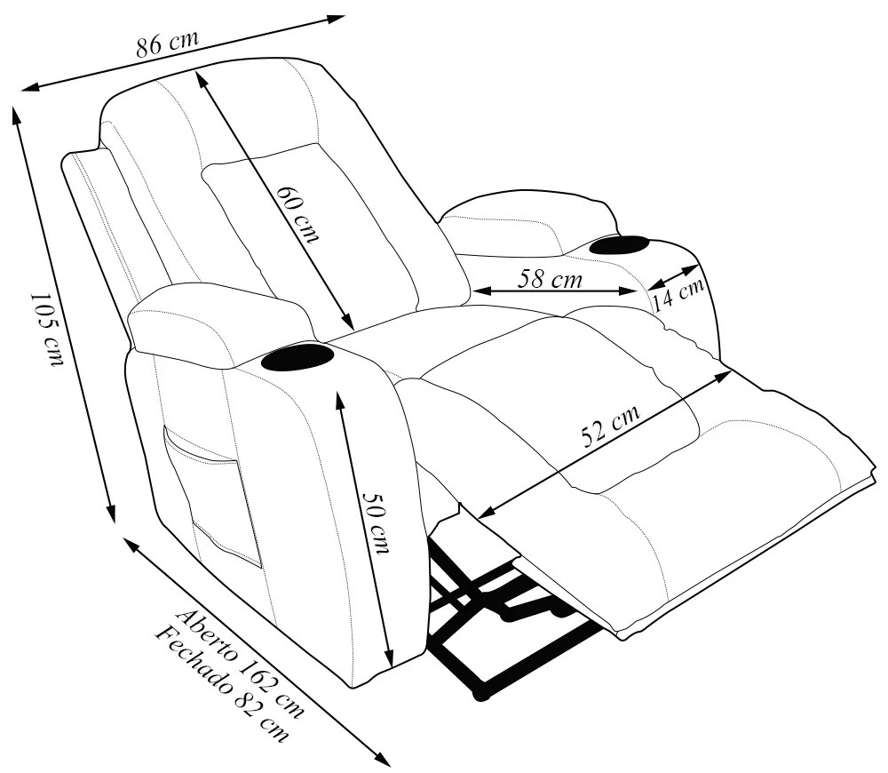 Poltrona do Papai Austin com Elevação Lift 150º Massagem Aquecimento PU Bege G31 - Gran Belo