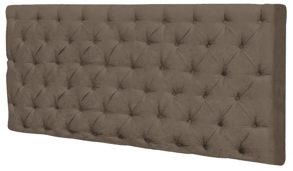 Cabeceira Painel Cristal para Cama Box Solteiro 90 cm Suede Marrom Rato - D'Rossi