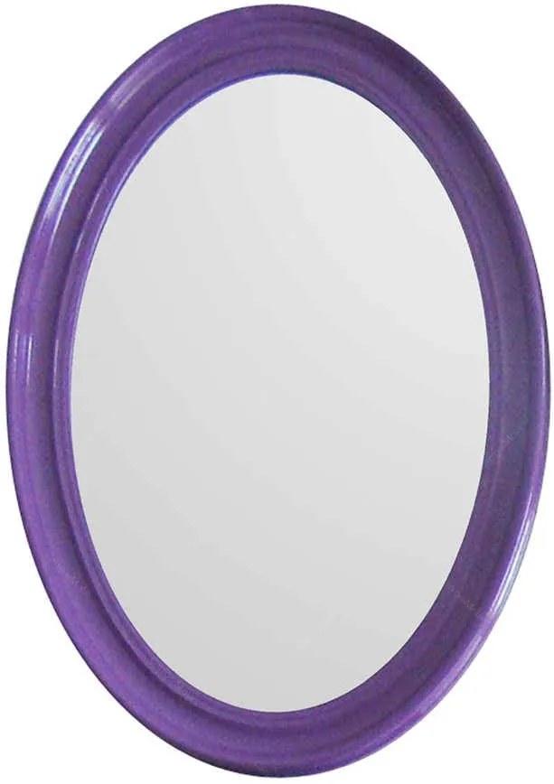 Espelho Contemporary Oval Roxo em MDF - Urban - 70x50 cm