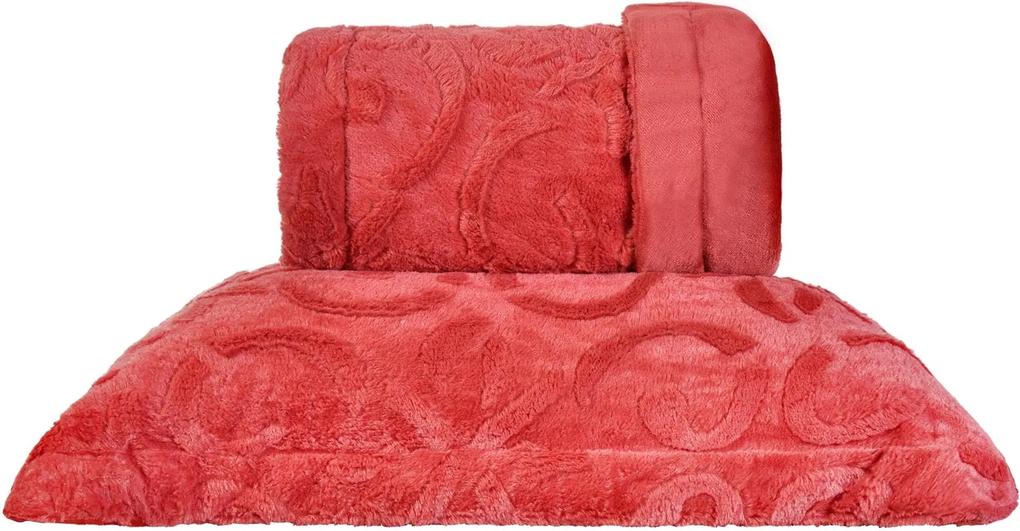 Cobertor Queen Slim Peles Dupla Face com Porta Travesseiro - Majestic Brique