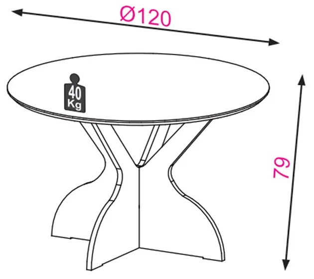 Mesa de Jantar Redonda Isabelle Off White 120 cm - D'Rossi