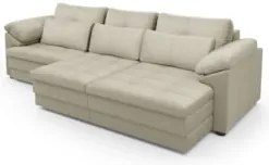 Sofá Retrátil 3 Lugares Para Sala 257cm Dijon Couro Creme S07 - Mpozen