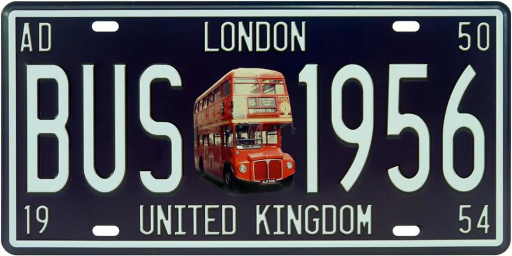 Placa  De Metal Bus London 15X30Cm Kasa Ideia
