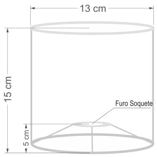 Cúpula abajur e luminária cilíndrica vivare cp-8001 Ø13x15cm - bocal europeu - Rustico-Bege