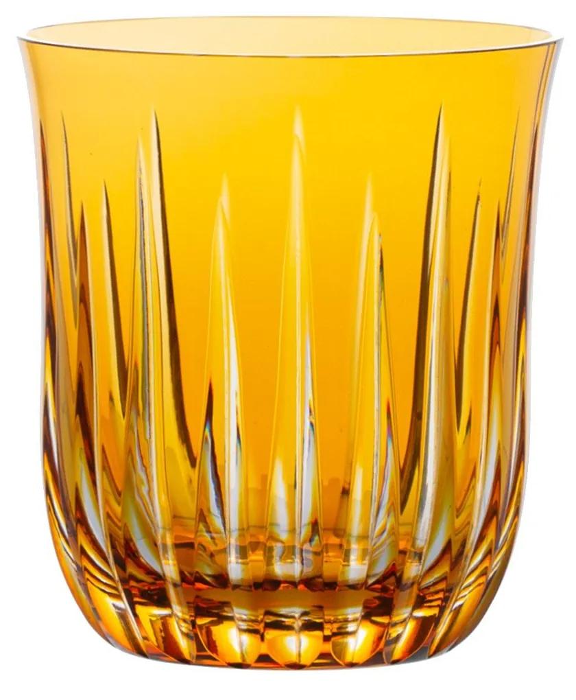 Copo de Cristal Lapidado p/ Whisky - Amarelo  Amarelo