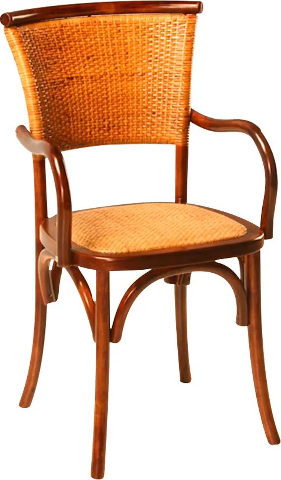 Cadeira Paris de Madeira com Assento de Rattan