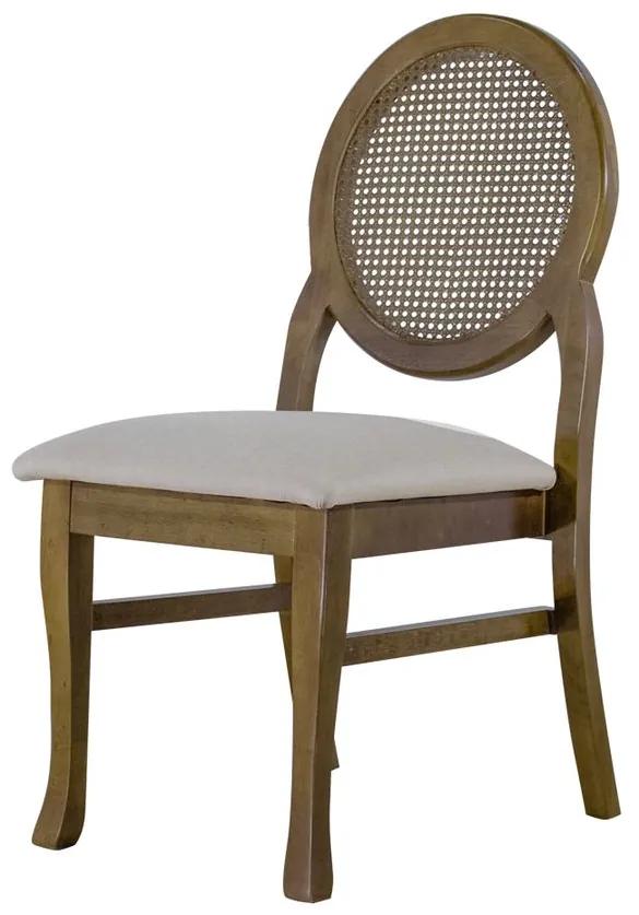 Cadeira De Jantar Medalhão Contemporânea Palha  - Wood Prime 41223