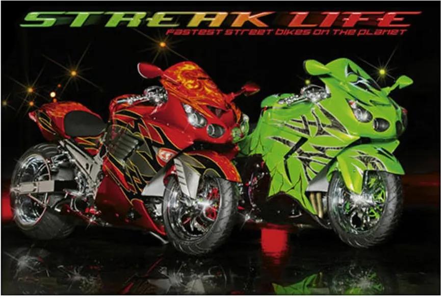 Gravura Para Quadros Poster Motos Esportivas Streak Life 90x60cm