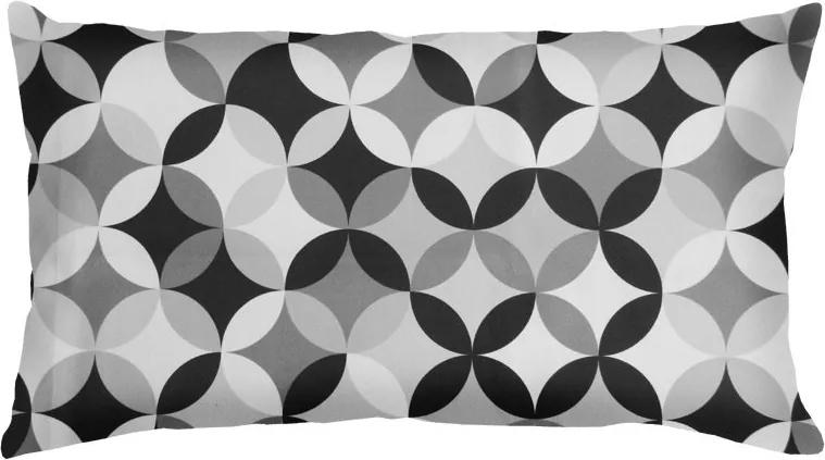 Capa Almofada Retangular Estampa Círculos Preto E Branco 60X30 (60x30cm)