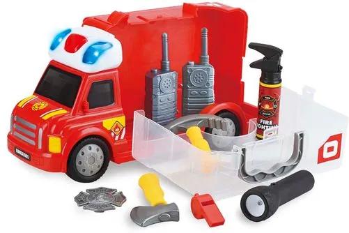 Caminhão de Bombeiro Workshop Junior Truck com Acessórios Indicado para +3 Anos Vermelho Multikids - BR898 BR898