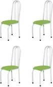 Kit 4 Cadeiras Altas 0.123 Anatômica Branco/Verde - Marcheli
