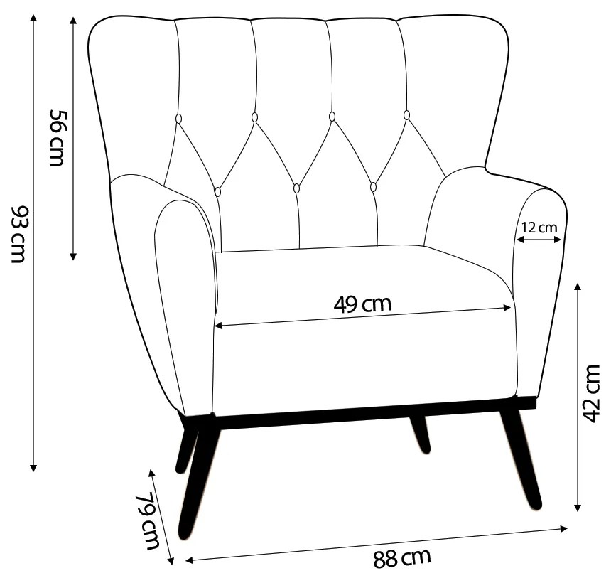 Poltrona Decorativa Pés Madeira Eivissa Veludo Cinza G45 - Gran Belo