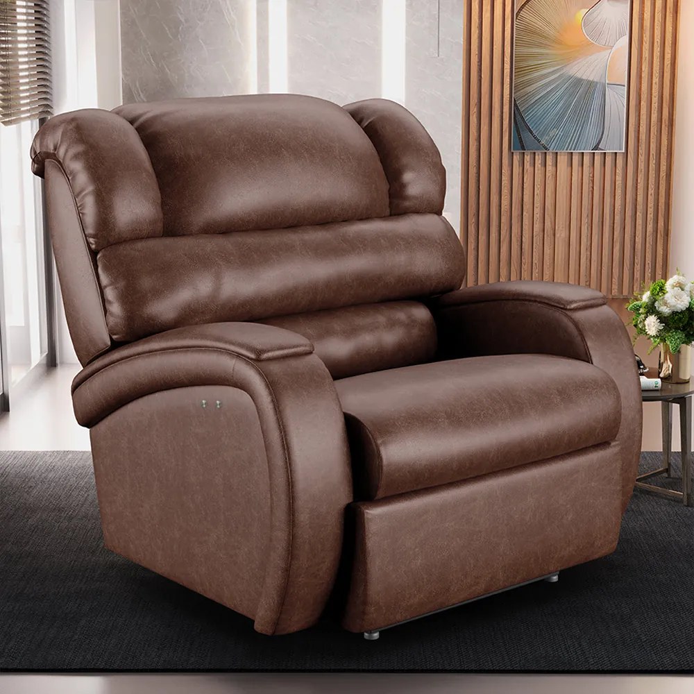 Poltrona do Papai Reclinável Napoli Power Touch Massagem PU Brilho FH1 - D'Rossi - Marrom