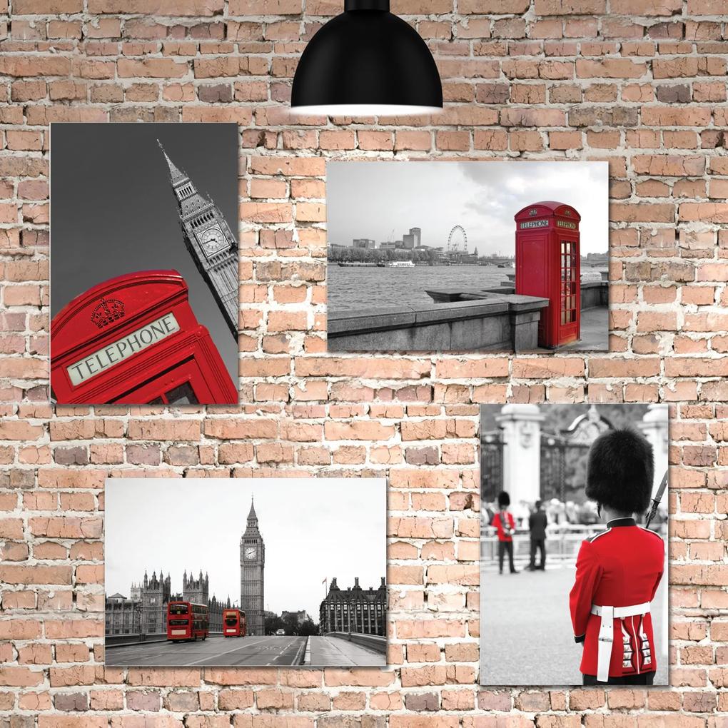 Placa Decorativa Fotos de Londres Kit 4un MDF 20x30cm