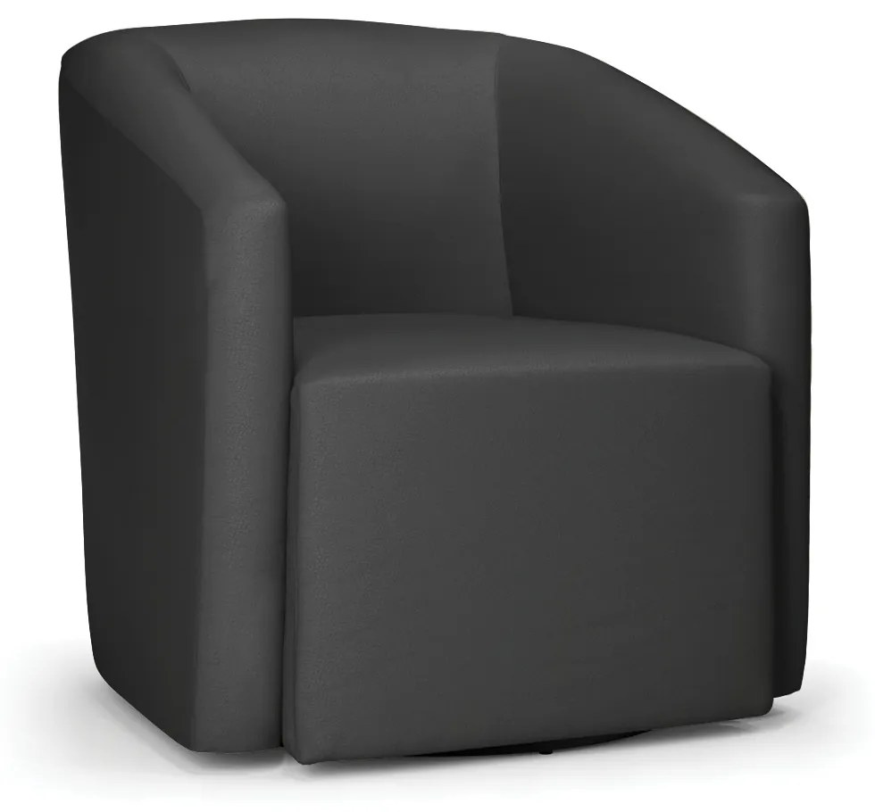 Poltrona Decorativa Base Giratória Stella Max Sintético D03 - D'Rossi - Preto