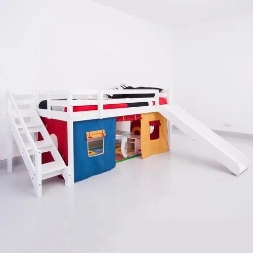 Cama com Escorregador Infantil c/ Escada de Fácil Acesso - Multi cores – Casatema