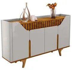 Buffet Aparador 4 Portas 160cm Melissa B02 Off/Naturalle - Mpozenato