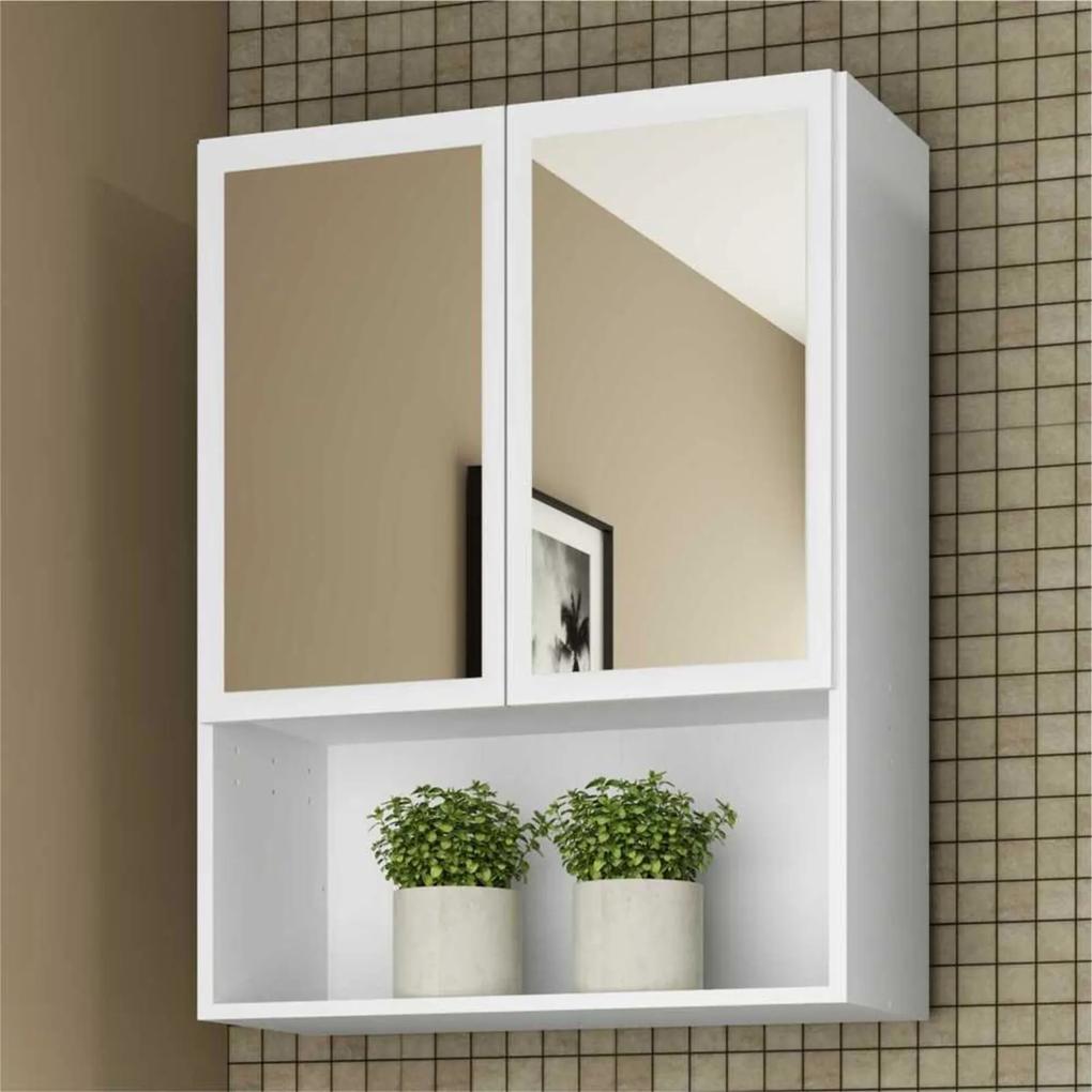 Armário Banheiro com 2 portas e espelho Aspen Smart Plus Multimóveis Branco