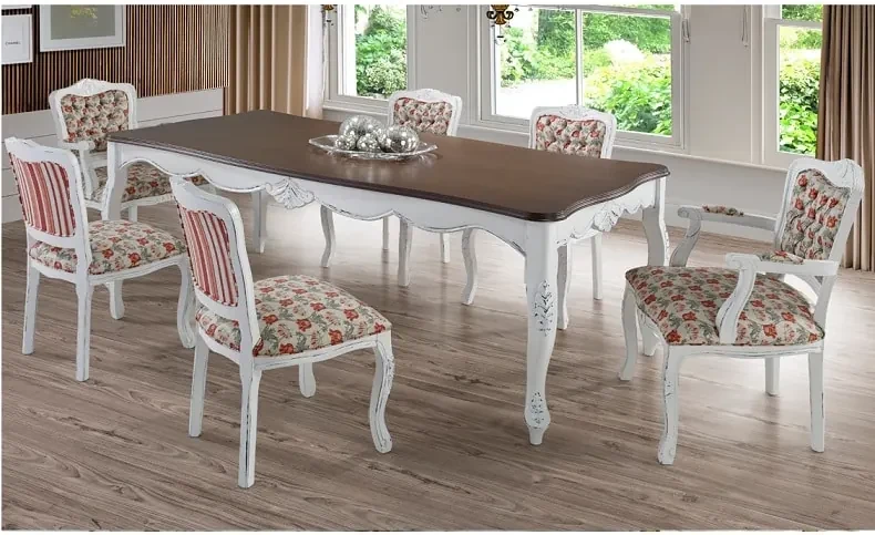 Conjunto Mesa de Jantar Lalá Carvalho Americano 1,60x90cm + 4 Cadeiras Lalá  Palha Natural