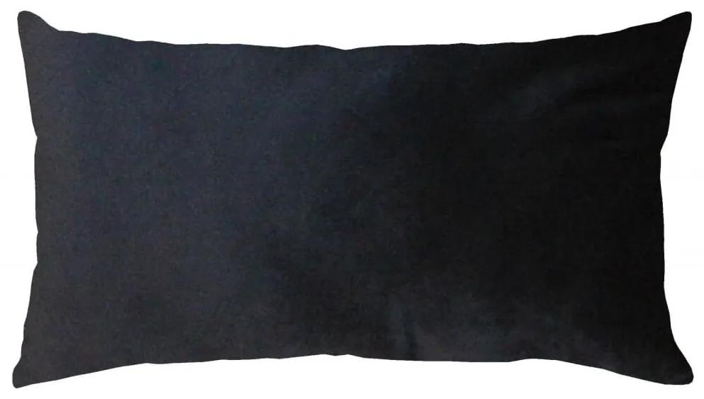 Capa de Almofada Retangular Veludo Preto 60x30