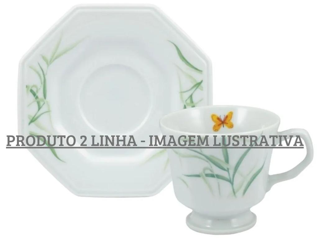 Xícara Chá Com Pires 200Ml Porcelana Real By Schmidt - Dec. Eliana 2º Linha