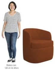 Kit 2 Poltronas Giratória Decorativa para Sala Dandara Z08 Boucle Terr