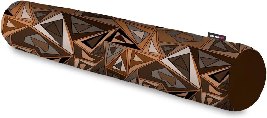 Rolo Decorativo Pump UP Estilo Abstrato Geométrico Marrom Grande 128x12 cm